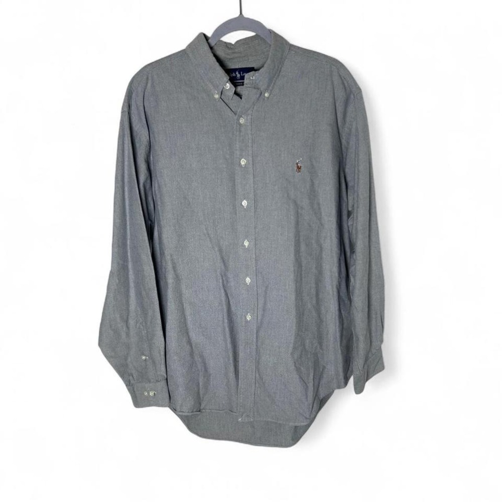 Ralph Lauren grey buttonā up shirt men's 17.5" 36/37 #preppy #classic